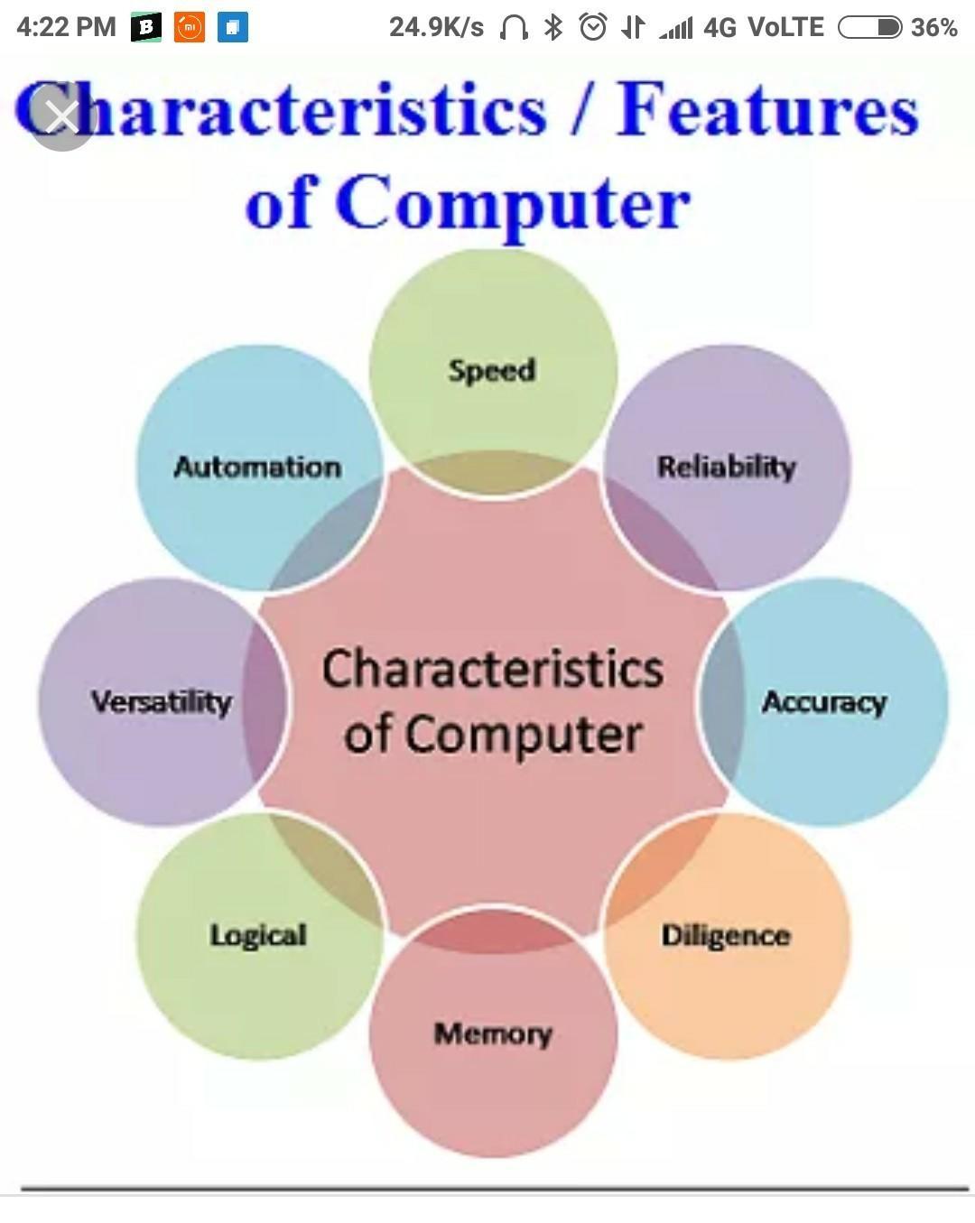 10 characteristic of the computer